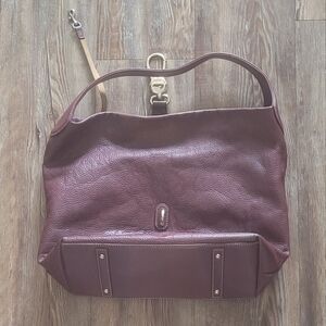 Dooney & Bourke Plum Leather Shoulder Bag